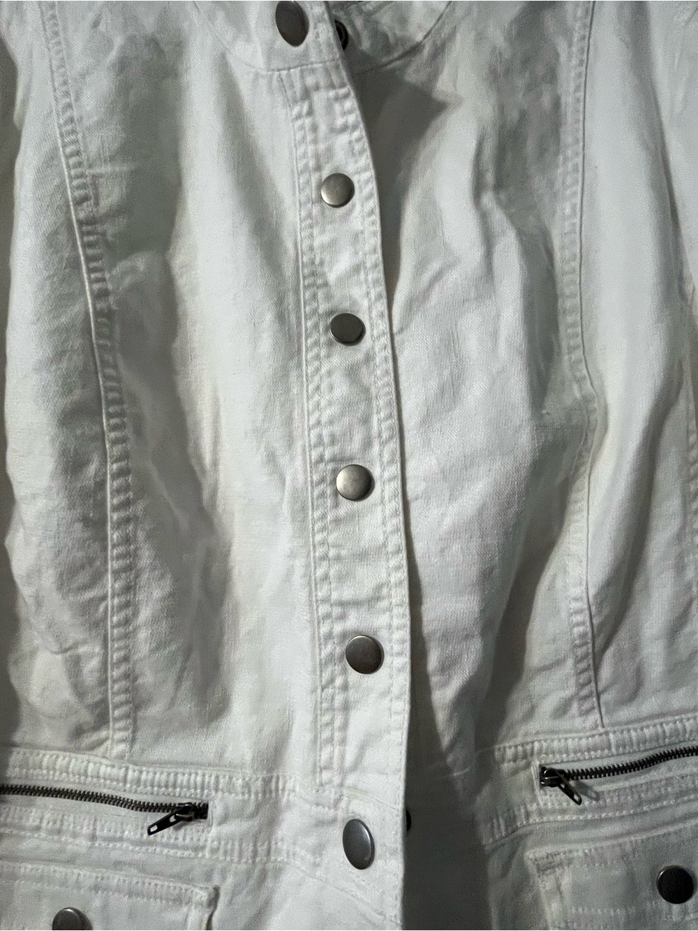 Style & Co. Women's White Button-Front Jacket XL - Picture 3 of 6